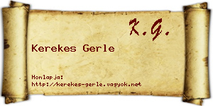 Kerekes Gerle névjegykártya